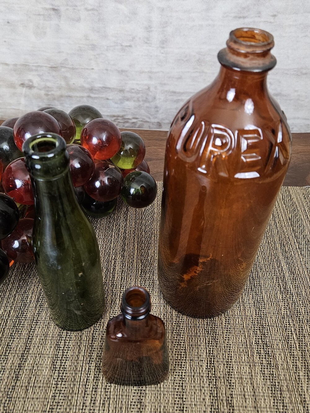 Vintage Glass Bottles Schilling McCormick Purex Vintage Amber Found Objects - Picture 2 of 10